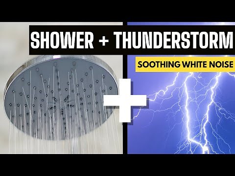 Bathroom Shower Sounds with Thunderstorm = BEST White Noise Sound for SLEEP