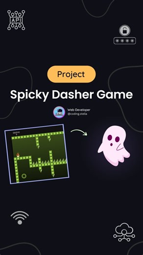 Stella • Coding • HTML • CSS • JAVASCRIPT on Instagram: "Animated Spicky Dash Game using HTML CSS JS 👾☠️ Crazy Next Level Game of spikes road with 50 levels 😱😰 💬 Comment “Dash" for source code [for my followers] !! FOLLOW US TO LEARN CODING !! Follow for more @coding.stella 💙 Tags Your Friends 😉 Don’t forget Like ♥️ and share 💬 Save for future references 📖 If you found this content useful, please tap the ♥️ icon and give me a follow. I would greatly appreciate it. Also, if you have any f