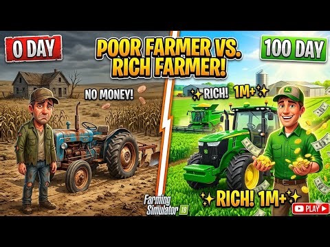 I Survived 100 DAYS on the FLAT MAP with $0 ! Here's What Happened!? Farming Simulator 18 #fs18