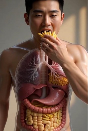 What Happens Inside Your Body When You Eat French Fries? |3D Human Anatomy Animation #3d #shorts