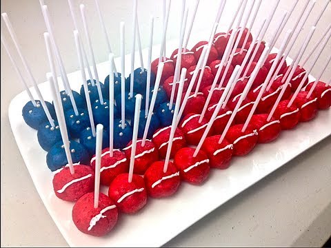 AMERICAN FLAG CAKE POPS - 4th July recipe