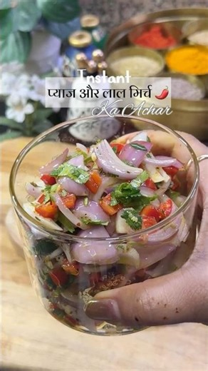 Onion & red chilli pickle / instant achar recipe