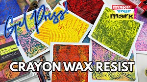 Super fun wax resist technique using crayons! Have fun! #waxresist #gelpress #MakeYourMark | Mark Montano