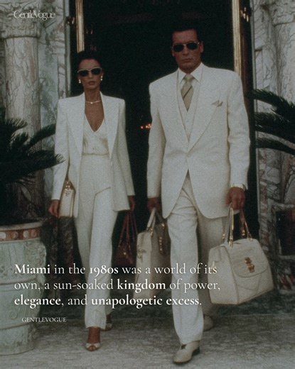 G.V | Miami in the 1980s was a world of its own, a sun-soaked kingdom of power, elegance, and unapologetic excess. It was the era of white... | Instagram