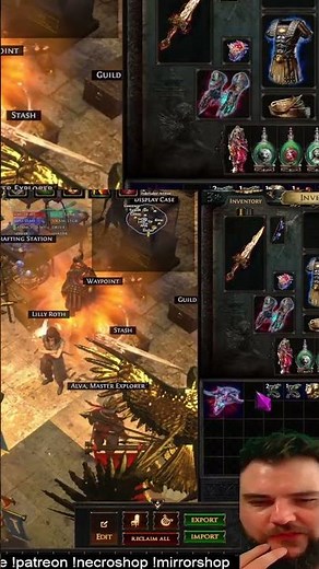 Multiple MIRROR Gilded Fossil 😱 | PoE 3.24 | Necropolis League #poe #pathofexile #crafting