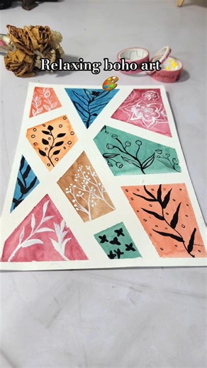 Boho art patterns 🎨#art#boho #satisfying#shorts#painting #easypainting#shortsvideo #drawing#drawing