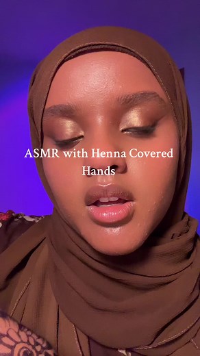 Relaxing ASMR Hand Movements and Face Touching with Henna Covered Hands