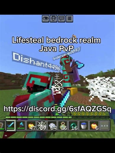 Minecraft realm #shorts #bedrock #fypシ #fy #gaming #minecraft #java #pvp #server #smp #lifesteal