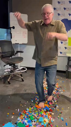 A woman beat the world record for running on legos. Today we challenged her record. Today she still holds the world record. #legos | The Hawk and Tom Show