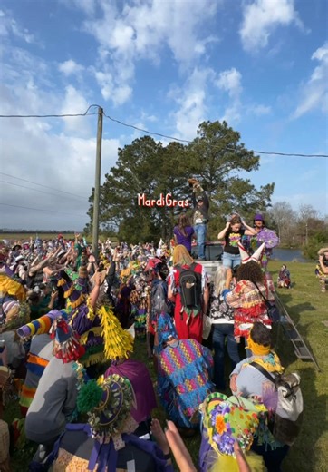 This is the Faquetaique Courir de Mardi Gras! This isn’t the bead throwing Bourbon Street Mardi Gras most people know. This is the Faquetaique Courir de Mardi Gras, a traditional Cajun Mardi Gras run held out on the prairie near Eunice, Louisiana. At this Mardi Gras, everyone participates. There are no spectators, and all walks of life are welcome as long as you show up in full traditional costume: a handmade suit, a mask, and the tall pointed hat called a capuchon. One of the wildest traditions