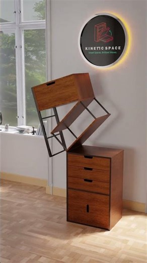 This Desk Turns Into a Vertical Cabinet 🤯