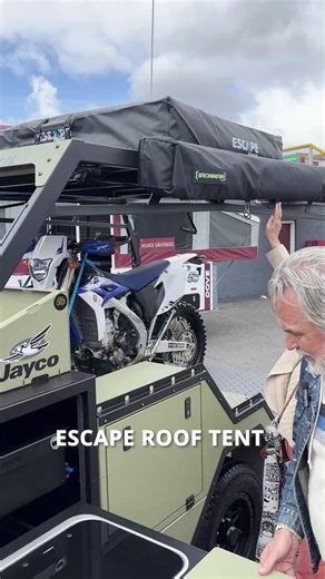 13K views · 37 reactions | Jayco Crosstrail is ideal for your next weekend getaway. Offers space for three large motorcycles or one quad bike, and features a heavy-duty, hinged, gas strut-assisted lift-up roof rack for effortless loading. Take the toys, get the job done, and go on adventure calls. More info: https://www.jayco.com.au/range/toy-haulers/jayco-crosstrail | Jayco Australia | Facebook