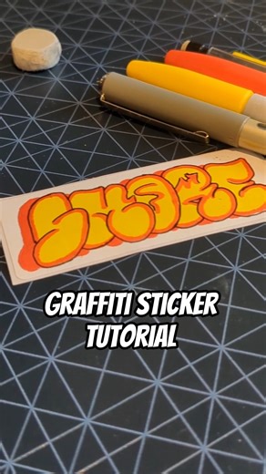 Graffiti sticker tutorial #graffiti #slapstickers #throwies #graffitistickers
