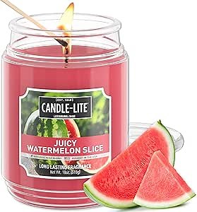 Candle-lite Scented Candles, Juicy Watermelon Slice, 18 oz Jar, Proudly Poured in The USA, Aromatherapy Candle, Single-Wick with 110 Hours of Burn Time, Perfect for Creating a Refreshing Ambiance