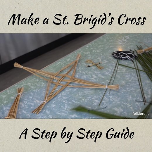 Making a St. Brigid’s Cross - an Easy Step by Step Guide Here is a little video of me demonstrating how to make a St. Brigid’s Cross which was filmed on the kitchen table back in 2020. This video has been used by thousands of people over the years and I developed this technique in schools using a clock as a guide for children. This works for everyone to be honest, young or old and all you need are some fresh green rushes. Text: Michael Fortune | folklore.ie