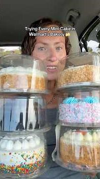 trying EVERY mini cake in Walmart’s bakery 🧁 #newfood #walmartfinds #cake #snacks