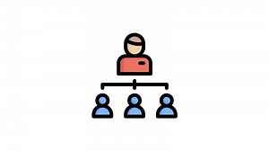 Download Hierarchy icon animation in flat line style on white background for free