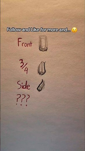 How to draw nose in different angles #howtodraw #nosedrawing #drawingtutorial #shorts #easydrawing