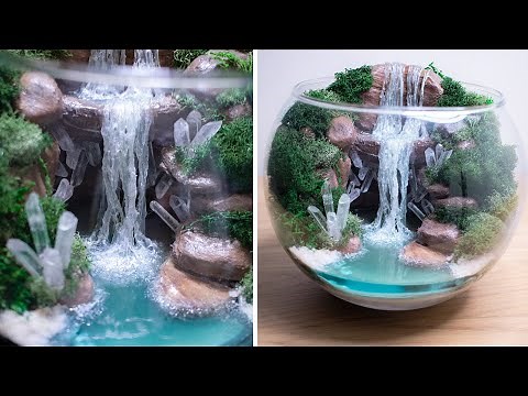 Quartz Cave - DIY Faux Waterfall Terrarium - Diorama in Glass Bowl