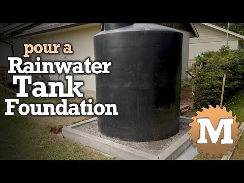 Drought Prepping - Rainwater Harvesting Tank Foundation - poured concrete & pea gravel