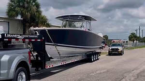 There she goes! Jupiter's newest 43 is headed north. This premium sportfishing yacht raises the bar for performance and never compromises on comfort coming Seakeeper Standard with our Seakeeper 6 straight from the factory. | Seakeeper