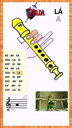 ZELDA (Canción de Saria) LOST WOODS en Flauta Dulce 🎶 TUTORIAL CON ANIMACIÓN