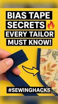 “Bias Tape Secrets Every Tailor Must Know! 🔥 | Sewing Hack You’ll Love #sewing #fashion #SewingHacks