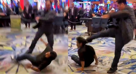 KO On The Casino Floor - Dude Takes a Break From Roulette To Knock Out His Attacker During Wild Scene At Harrah's Resort [VIDEO]