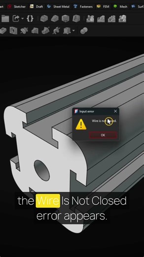⚠️ FreeCAD Wire Is Not Closed - FreeCAD Construction Line - FreeCAD External Geometry | #Shorts