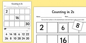 Skip Counting by 2s Cut and Paste Activity for 1st-2nd Grade