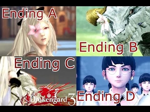 Drakengard 3 All Endings (A, B, C & D) – Full Ending Cutscenes Movie [1080p HD]