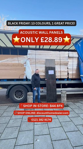 Black Friday stock just LANDED 🚛🔥 Acoustic Wall Panels ONLY £28.89! Shop in-store or online at DiscountHomeDealer.com 💥 #wallpanels #homedecoruk #blackfridaydeals #birminghamshop #discountstore | Discount Home Dealer