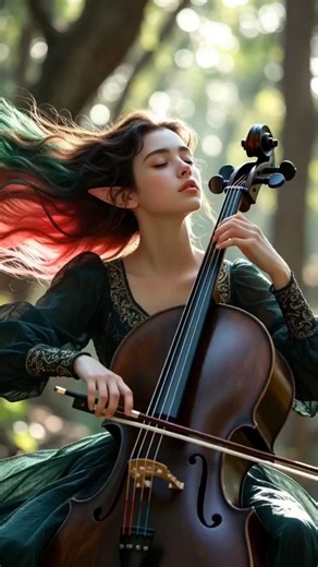 Echoes of Sorrow: Elven Cello in the Deep Woods 🎻🌿 #Shorts #Cello #Elf