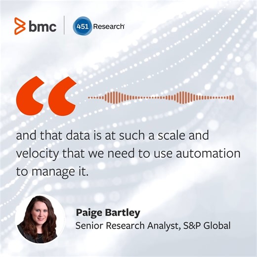 Business demands data, data demands management, and data management demands AI. How will you manage it all? Hear what 451 Research’s Paige Bartley and BMC’s Ram Chakravati have to say about The Evolution of Data Management Practices in the Era of AI. Watch the on-demand webinar: https://www.bmc.com/forms/drive-business-value-from-data-and-analytics-initiatives-webinar.html #AI #datamanagement #DataOps | BMC Software | Facebook