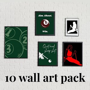 10 Billiard Wall Art Prints – Pool Table Decor, Digital Download, 4:5 & Square Sizes - Etsy