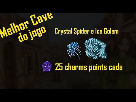 [BESTIARY] Crystal Spider and Ice Golem - The best cave in Tibia - 50 Charms points