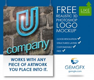 GemGfx Realistic 3D Logo Mockup PSD (FREE Download) - Everard McBain