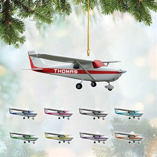 Custom Airplane Ornament, Personalized Plane Ornament, Gift for Pilot, Custom Ornament With Name, Plane Personalized Christmas Ornament - Etsy