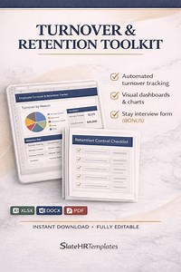 Turnover Tracking and Retention Toolkit Excel Dashboard Stay Interview Bonus Retention Checklist - Etsy UK