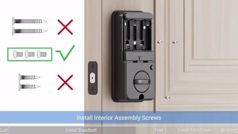 Veise VE06-H Smart Front Door Lock Set, App Control, Keyless Entry Deadbolt with Lever Handle, Electronic Digital Touchscreen Keypad, Auto Lock, Easy Install, Matte Black