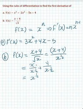 Stage 2 Mathematics Methods (SACE) |Finding the derivatives of functions