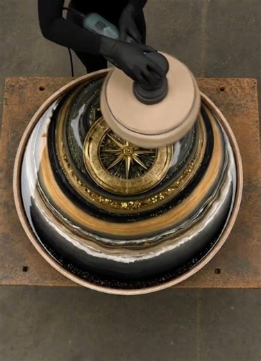 Golden Compass Epoxy Coffee Table