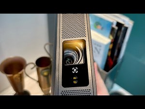 實機外觀展示：GD · GV GV580無線微型1080P高亮行動智慧投影機#AI#WiFi#電池#電玩#攜帶#薄型#輕薄#短焦#露營#安卓#不關燈#自動對焦#自動校正#自動側投#行動電源充電