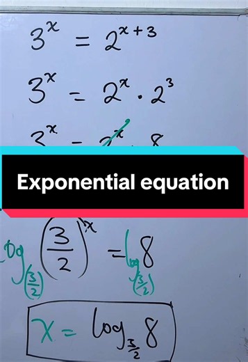 How to solve Exponential Equations #math #exponentialequations #fyp #usa🇺🇸 #mathtutorial