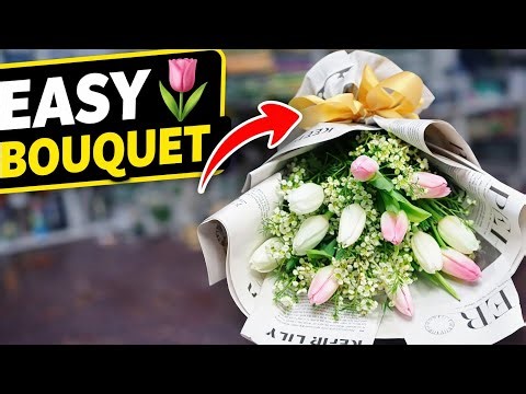 Easy Tulip Bouquet Wrapping Tutorial 🌷 | Professional Flower Arrangement Step by Step 2026
