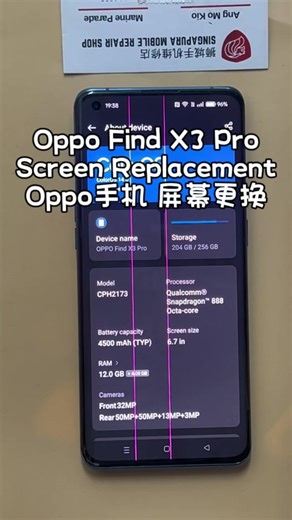 OPPO Find X3 Pro Pink Lines LCD Screen Replacement in Singapore