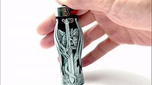 Dragon and Sword Metal Lighter Case Cover Holder fits BIC Full Standard Size Lighter J6