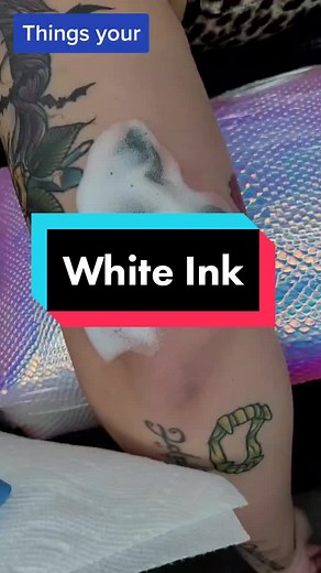 It hurts, but its sooo worth it! #learnontiktok #tattoo #tattooartist #tattoosoftiktok #whiteink #whiteinktattoo