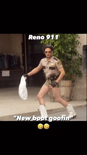 @thelaughingactor on Instagram: "“I’m just goofin…new boot goofin” 😂🤣🤠 - Lt. Dangle #reno911 #humor #comedy #sketchcomedy #reelsinstagram #reelsvideo #reels #funny #newboots #cowboyboots #funnyclips"
