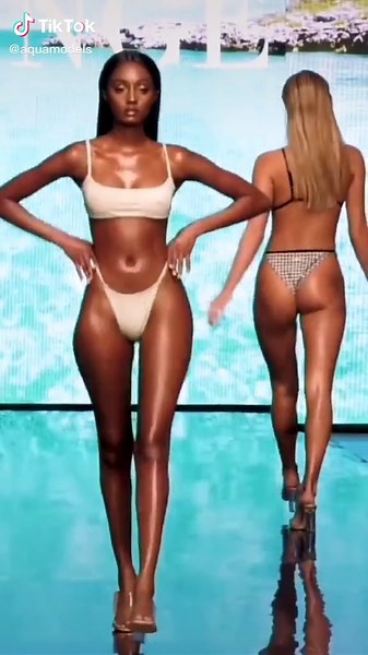 Fashion Show Featuring Stylish Two-Piece Swimsuits